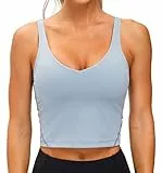 THE GYM PEOPLE Sport BH Damen ohne Bügel Abnehmbare Gepolsterte Crop Tops Longline Yoga Tanktop Fitness Workout Sports Bra