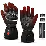 Sun Will Beheizte Motorrad Handschuhe Herren Damen, Winter wasserdichte Beheizbare Warme Handschuhe mit Kohlefaser + PVC Schutz, für Ski, Snowboard, Racing, Fahrrad, Wandern & Outdoor Work Thermo