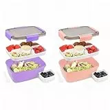 Bugucat Lunchbox Erwachsene 2000ML 2 Set,Auslaufsichere Brotdose Bento Box mit Fächern für Kinder,Salatbehälter Salatbox to Go mit Gabel,Brotdose Frühstücksbox für Schule