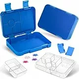 QCQHDU Brotdose Kinder mit 6 Fächern,Bento Box mit Transparenter Fächern, Kinder Lunchbox, Jausenbox, Brotzeitbox, BPA-Freie, Leicht Tauglich Schule,Kindergarten