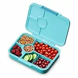 schmatzfatz Bento-Box für Kinder - BPA-frei, Auslaufsicher, 4-6 Fächer, Modular, Spülmaschinenfest, Brotdose für Kindergarten, Vesperbox, Snackbox, Petrol Sea, 20,8 x 4,5 x 15 cm