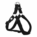 DDOXX Nylon Step-In Hundegeschirr - Verstellbare Brust Welpengeschirr für alle Größen - XXS (Schwarz)