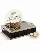 INEXTERIOR – Hotty Legacy Warmhalteplatte zum Grillen – BBQ Warmhaltebehälter für Speisen – Grillgut Stövchen – Speisenwärmer mit Teelicht – BBQ-Board für Grillpartys (All Black, M)
