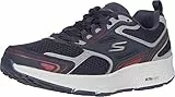 Skechers Herren Go Run Consistent Sneaker, Navy Leather Synthetic Red Trim, 42 EU