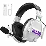 WESEARY Bluetooth Kopfhörer, 2,4G Wireless Gaming Headset mit Mikrofon für PS5, PS4, PC, Switch, Mac, Faltbarer Surround Sound Noise Cancelling mit LED Licht, Über 50 Stunden Akkulaufzeit