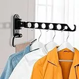 JOLY FANG Kleiderhaken klappbar, Wand Kleiderständer Wandhaken Klapphaken für Balkon Badezimmer Waschküche (Schwarz-U, 1 Stück)