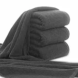 ARLI 8X Duschtuch 60 x 120 cm anthrazit 8er Set Pack Duschtücher 100% Baumwolle 8 Handtücher hochwertige Frottier Frottee klassisch Design Badetuch mit Handtuchaufhänger Aufhänger grau