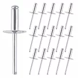 150 Stück Blindnieten, 4,8 x 20 mm Popnieten, Nieten Aluminium, Blindniet mit Großem Flansch, Stahldorn für Metall Kunststoff Holz