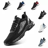 Hitmars Laufschuhe Herren Sportschuhe Luftpolster Turnschuhe rutschfeste Atmungsaktiv Leichtgewichts Straßenlaufschuhe Sneaker Joggingschuhe Walkingschuhe Fitness Schuhe Schwarz 43 EU