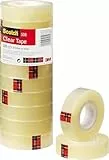Scotch Transparentes Klebeband 508-10 Rollen - 15mm x 33m - Durchsichtiges Allzweckband für Schule, Heim und Büro