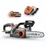 FUXTEC Akku Kettensäge 20V FX-E1KS20 Elektro Motorsäge inklusive 2Ah-Akku und 2,4A Ladegerät– Schwertlänge 10“, Kettengeschwindigkeit 5 m/s Für Holz- und Gartenarbeiten