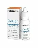 ration1 ClearSi® Wasseraufbereitung Trinkwasser, 120 Liter Wasser desinfizieren & konservieren (12ml Dosierflasche), entkeimen und haltbar Machen, leichte Dosierung, 1 Tropfen auf 500 ml Wasser