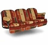 Angerer Freizeitmöbel GmbH Hollywoodschaukel Auflage Deluxe - passend für viele 3-Sitzer Hollywoodschaukeln - Schaukelauflage Made in Germany (Rot-Terra-Beige Gemustert)