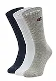 Champion Unisex Core 3PP Crew Füßlinge, Blu Marino, Bianco, Grigio Melange Chiaro, 43-46