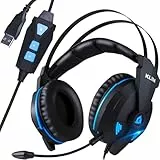 KLIM Impact V2 - Gaming Headset und Mikro USB - 7.1 Surround-Sound + Isolation - Hochqualitativer Klang + PS5 Headset mit Klangvolle Bässe - Für PC, PlayStation, Videospiele