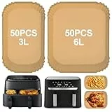Airfryer Backpapier 6L/3L für Philips Airfryer Dual Basket 3000/5000 Series Heißluftfritteuse Backpapier für Tefal 5.2L/3.1L Dual Easy Fry 100 Stück Luftfritteusen Zubehör
