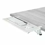 Relaxdays Schreibtischverlängerung, 65 x 24 cm, klappbar, zum Anklemmen, ergonomische Tischerweiterung, modern, weiß