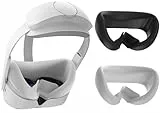 ZYBER Silikon Face Cover Maske Kompatibel mit Oculus Quest 2 Zubehör Kopfbügel, 2 PCS Waschbare VR Gesicht Pad für Meta Quest 2 Headset (Weiß und Schwarz)