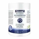 Canosept Universal Pflegetücher für Hunde 160 Stück -Ohrenreiniger Hund, Pfotenpflege Hund, Augenpflege Hund, Fellpflege Hund - Hunde Pflege mit Aloe Vera & Hamamelis - Feuchttücher Hund