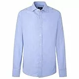 HACKETT LONDON Men's Soft Stretch Hbone Button Down Shirt, Blue, XS
