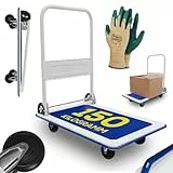 Tronitechnik® Transportwagen Plattformwagen klappbar - mit Lenkrollen 150 kg Tragkraft mit Antirutschbeschichtung - Ladefläche 72x48 cm - Paketwagen
