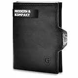 GenTo - Slim Wallet mit Münzfach & RFID NFC Schutz - Mini Geldbörse - dünnes schmales Kartenetui Geldklammer Kreditkartenetui Herren & Damen - inklusive Geschenkbox