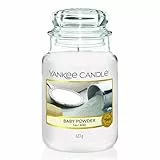 Yankee Candle Duftkerze im Glas (groß) | Baby Powder | Brenndauer bis zu 150 Stunden | Perfekte Geschenke für Frauen