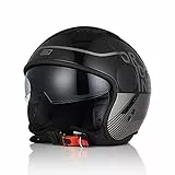ORIGINE Motorradhelm Jethelm Rollerhelm mit Visier Zertifizierung ECE 22-06