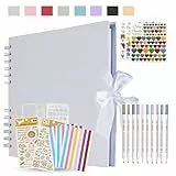 KASZOO Fotoalbum, Fotoalbum zum Selbstgestalten, DIY Fotobuch 80 Seiten, Kann als Abschluss Geschenk, Geburtstagsgeschenk, Hochzeitstagsgeschenk, Valentinstagsgeschenk und verwendet werden, Weiß
