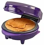 Bestron Mini Waffeleisen, Waffeleisen mit Sonderplatte 'Geist', Waffelgröße: Ø 10cm, ideale Größe für Kinder, für Geburtstage oder als Geschenk, Backampel & Antihaftbeschichtung, Farbe: Lila