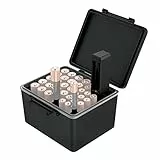 JJC AAA AA Batterie-Organizer Aufbewahrungskoffer mit Batterietester, Wasserabweisender Hartschalen-Batterien Organizer mit abnehmbarem Batterieprüfer, hält 20 AA-Batterien und 14 AAA-Batterien