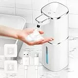 HAPPHOOH Seifenspender Automatisch Wandbefestigung,400ml Elektrischer Seifenspender mit Sensor Infrarot USB Wiederaufladbar,IPX5 Wasserdicht Seifenschaumspender für Küchen,Bad,Schule,Hotel