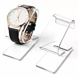2 Stück Transparenter Uhrenständer Uhrenhalter Watch Holder Watch Stand Uhren Halterung Fester Uhrenständer Einzeluhrenhalter Acryl Armband Rack Halter Uhrengehäuse für Männer Frauen Uhrendisplay
