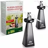 GARDIGO® Wespenwedler - 2er Set I Fliegenwedler mit Wespen Abwehr Schale | Fliegenabwehr, Fliegenvertreiber, Wespenschutz, Mückenabwehr | Insektenschutz