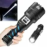 BEYSTE Taschenlampe LED Aufladbar, LED Taschenlampe Extrem Hell 1000000 Lumen, Starke Taktische Taschenlampen USB C Batteriebetrieben, Akku Taschenlampen Groß, 2 Schalter, Für Outdoor NotfäLle Camping