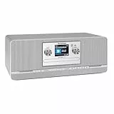 TechniSat DIGITRADIO 320 – Stereo Digitalradio (Kompaktanlage mit DAB+ & UKW, CD-Player, Bluetooth, USB, 2×5W RMS, TFT-Farbdisplay, Favoritenspeicher, Wecker, Sleeptimer, Fernbedienung) Silber