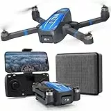 Toladrone TL16 Drohne mit Kamera, Bürstenloser Motor, Drohnen mit 4K HD Kamera für Erwachsene, Optische Flusspositionierung, Faltbare Drohne Anfängerfreundliche, Blau