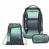 Satch Pack Schulrucksack Set 3tlg. inkl. Schlamperbox und Sportbeutel (Gradient Mint)