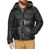 Marmot Herren Guides Down Hoody, Leichte Daunenjacke, warme Winterjacke, wasserabweisende Steppjacke, winddichte Funktionsjacke, klein packbare Outdoorjacke mit Kapuze, Black, M