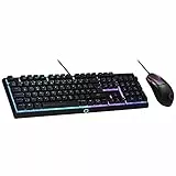 Cooler Master MS110 RGB-Tastatur & Gaming-Maus Kombination – Lineare mem-chanische Schalter, 26 Anti-Ghosting Tasten, On-Board-Steuerung, Gaming Maus mit 4 DPI-Einstellungen – DE Layout QWERTZ