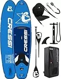 Cressi seit 1946 - Ultra Isup Kayak Set - Aufblasbares SUP Board mit Sitz Erwachsene Große Stabilität Strapazierfähigkeit Komplett Zubehör Paddel Flosse Pumpe Tasche - Blau_320x81x8 cm Max 130 kg