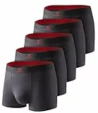 GLESTORE Boxershorts Herren Unterhosen Männer 5er Pack Modal Unterwäsche Hipster Sport Underpants 5dunkelgrau XXL