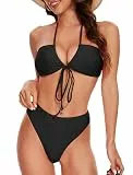 Evolyline Bikini Damen Set Sexy Brazilian Style Triangel Push Up Bademode V Ausschnitt Verstellbar Zweiteiliger Badeanzug Swimsuit