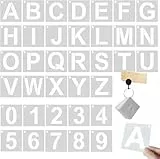 BUCHSTABEN SCHABLONE SET 36-teilig: Wiederverwendbare Buchstaben & Zahlen - 2 Zoll (5cm) normschriftschablone für Handlettering, Basteln, Malen, DIY-Projekte