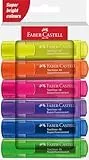 FABER-CASTELL 254646 - Textmarker Set 46, 6er Etui, Neon Farben, mit langlebiger Keilspitze, Strichbreite 1-5 mm, nachfüllbar