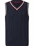 Charles Colby Herren Pullunder Earl Constantine Gestricktes Casual Oberteil dunkelblau, 3XL (XXXL) - 64/66