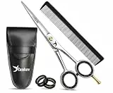 Candure Friseurschere 6,5 Zoll Professionelle Haarschneideschere mit Kamm & Lederetui für Friseure, Barbier, Männer, Frauen & Kinder - Edelstahl Haarschere für Salon & Zuhause