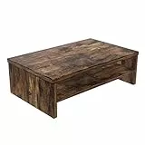 Bestier Monitorständer aus Holz, PC-Ständer mit 2-Ebenen Organizer, Laptop, Projektor, Drucker, kleiner TV-Riser, P2-Holz, platzsparend, rustikales Braun, 15,7 Zoll