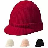 Gajaous Damen Winter Strickmützen mit Schirm, Lässige warme Beanie Mütze, Schnee Ski Caps für Männer