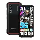 DOOGEE Blade 20 Turbo Android 15 Outdoor Handy Ohne Vertrag 5G,10300mAh 33W,15.8 mm ultradünn Outdoor Smartphone,32GB+256GB(2TB) 50 MP AI Kamera,6.6'' HD+IPS Punch Display,3 Card Slots/IP68 Schwarz